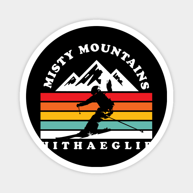 Misty Mountains Magnet by MindsparkCreative